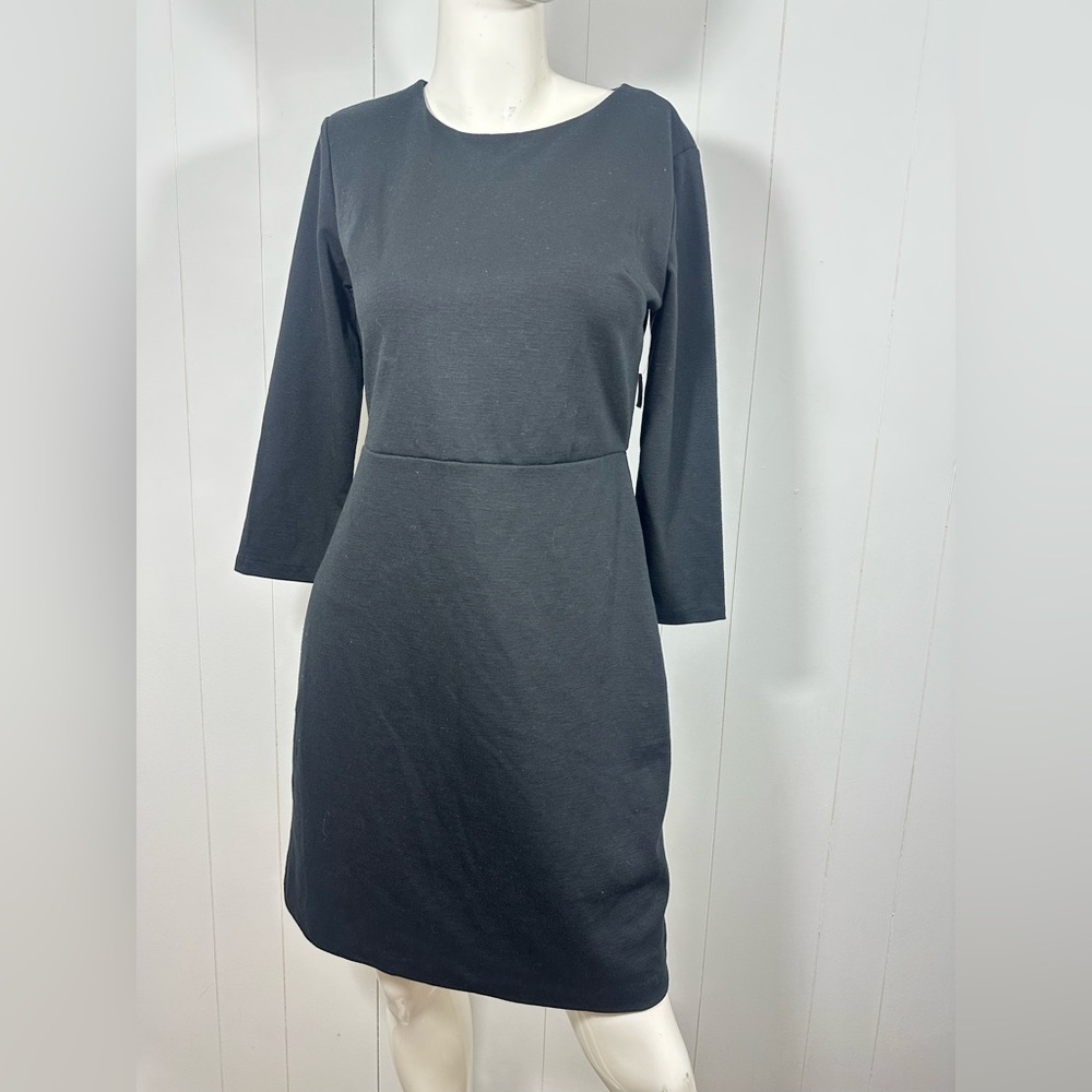 NWT Old Navy Womens Sun Dress Sz M Black Long Sleeve Round Neck Mini